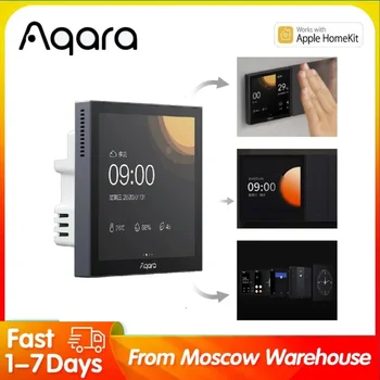 Aqara 스마트 장면 패널 스위치 S1, 3.95 인치 터치 스크린, Siri 음성 제어, 제스처 인식, HomeKit Aqara 앱으로 작동