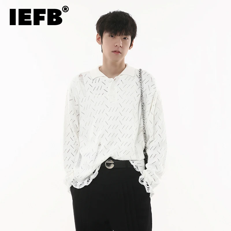 IEFB Fashion Sweater Trend Men's Korean Style Minimalist Niche Design Broken Hole Hollow Out Knit Tops Autumn Pullovers 9C2323
IEFB Fashion Sweater Trend Men's Korean Style Minimalist Niche Design Broken Hole Hollow Out Knit Tops Autumn Pullovers 9C2323