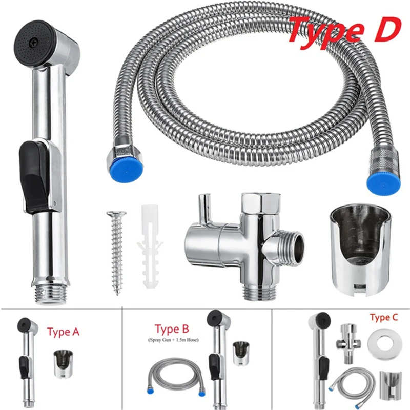 59" Toilet Douche Household Handheld Bathroom Toilet Bidet Shower Head Spray Gun Sprinkler with Toilet Shower Hose Bracket Set
59" Toilet Douche Household Handheld Bathroom Toilet Bidet Shower Head Spray Gun Sprinkler with Toilet Shower Hose Bracket Set
