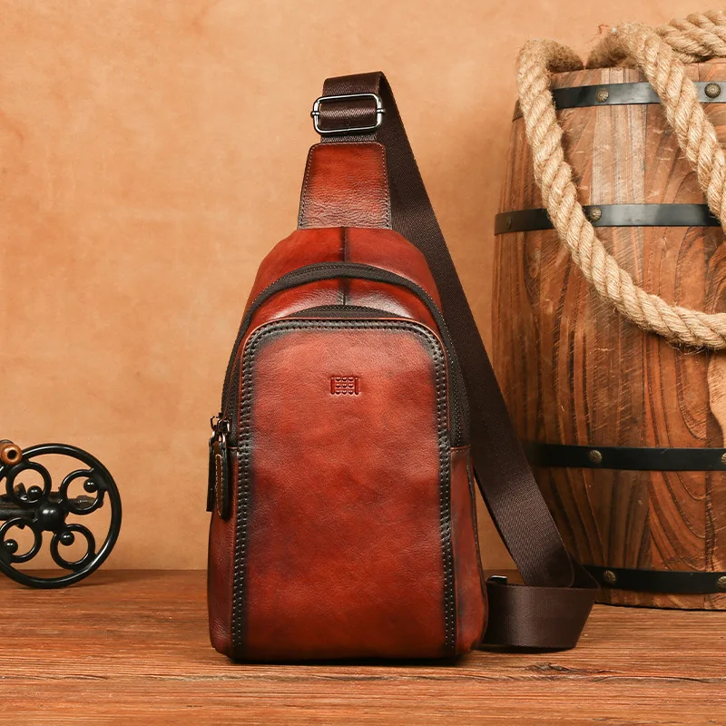 Retro Chest Bag Genuine Leather Men's Single Shoulder Backpack Bag For Male Outdoor Men's Chest Packs Crossbody Sports Bags Men
Retro Chest Bag Genuine Leather Men's Single Shoulder Backpack Bag For Male Outdoor Men's Chest Packs Crossbody Sports Bags Men