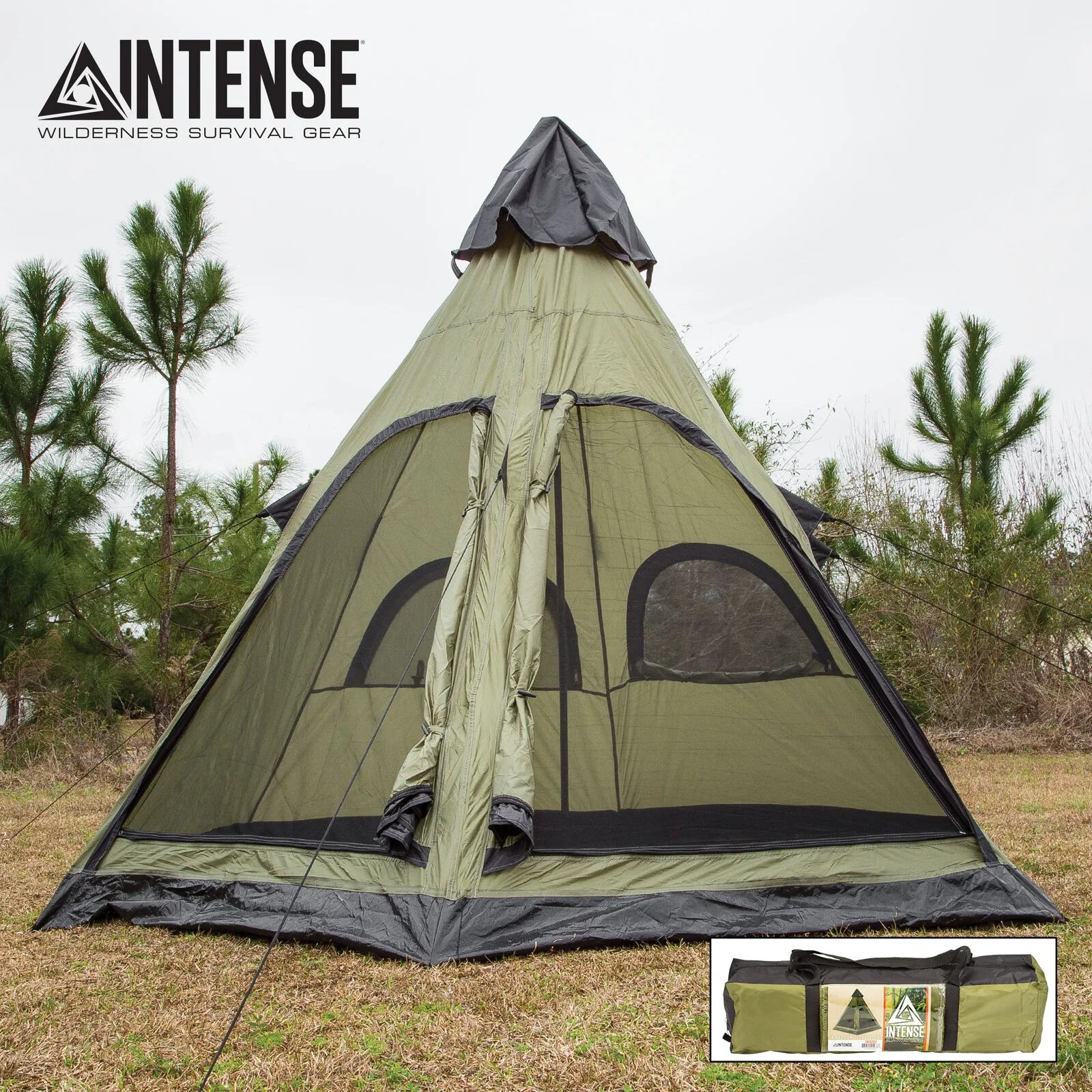 

Intense Teepee Camping Tent Family Outdoor Sleeping Dome Shelter with Carry Bag