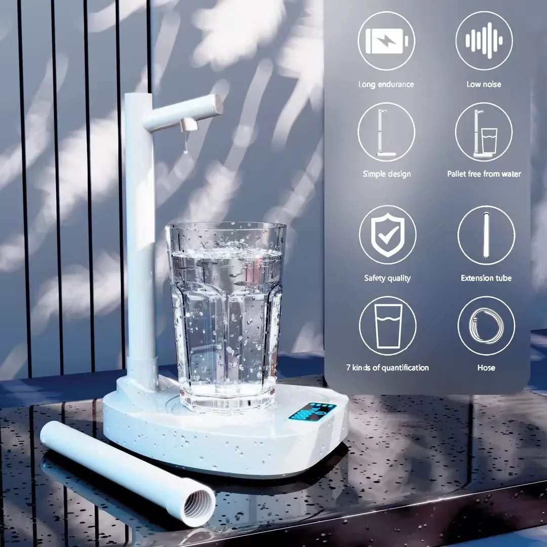 

Home Portable Desktop Electric Water Dispenser Bottle Barreled Gallon Pump USB Charging Automatic Press Drinking Water Machine