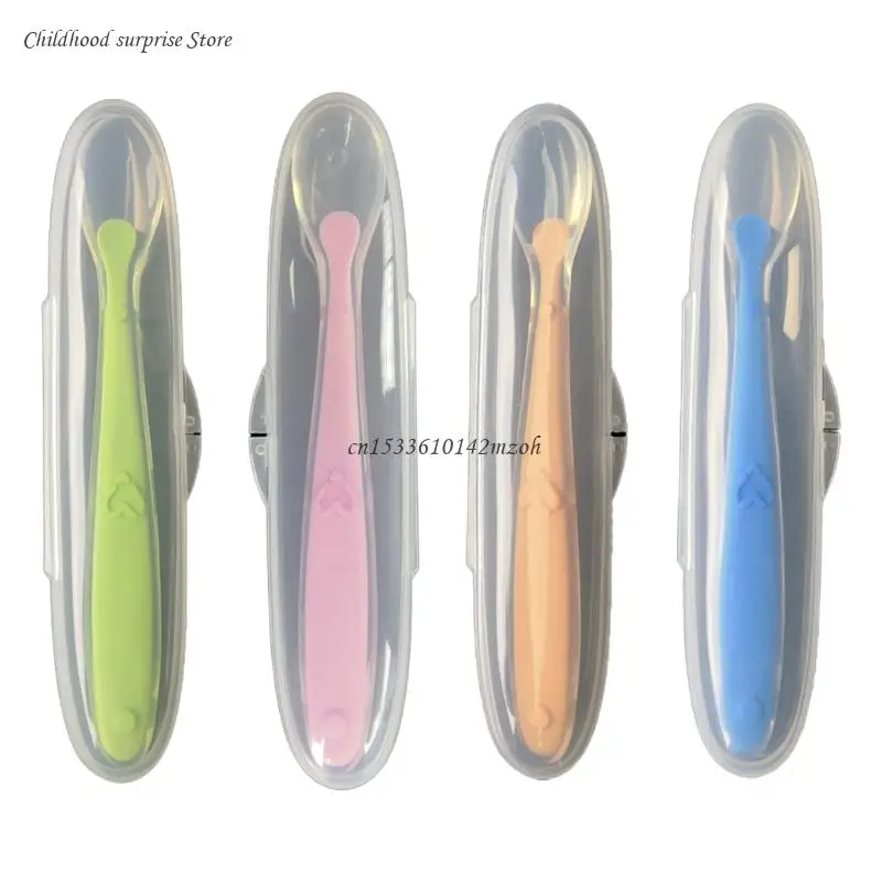 Baby Soft Silicone Spoon with Storage Box Candy Color Spoon Children Food Feeding Learning Training Feeder Dropship
Baby Soft Silicone Spoon with Storage Box Candy Color Spoon Children Food Feeding Learning Training Feeder Dropship