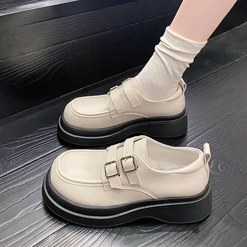 Женские туфли на плоской подошве, модные туфли-оксфорды с круглым носком, платье в британском стиле на платформе, кожаные туфли в стиле преппи, лето 2024 
Женские туфли на плоской подошве, модные туфли-оксфорды с круглым носком, платье в британском стиле на платформе, кожаные туфли в стиле преппи, лето 2024