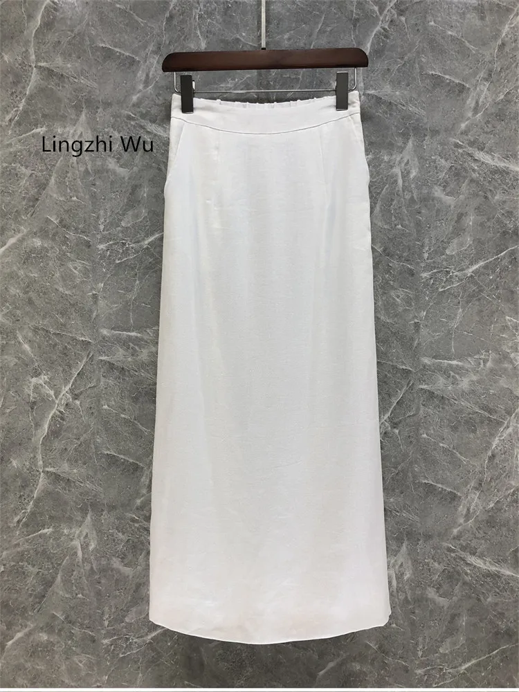 Lingzhi Wu Long Skirt Top Quality High Waist Slit Linen Long Skirts Female Summer White Elegant New Arrival
Lingzhi Wu Long Skirt Top Quality High Waist Slit Linen Long Skirts Female Summer White Elegant New Arrival