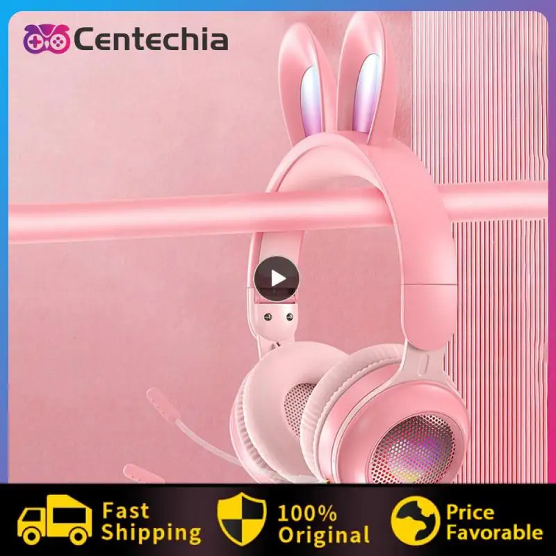 Wireless Headphones with Mic Cute Rabbits RGB LED Stereo Music Earphones, Children Phone Gaming Headset Gamer
Wireless Headphones with Mic Cute Rabbits RGB LED Stereo Music Earphones, Children Phone Gaming Headset Gamer