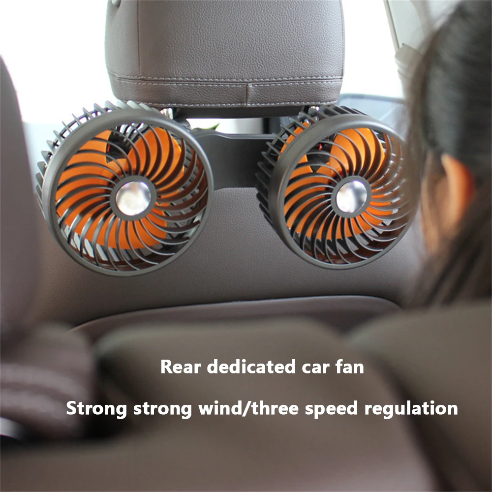 

Dual Head Innovative Durable Powerful Universal Convenient Easy Installation Usb Fan Compact Size Car Fan Backseat Fan Popular