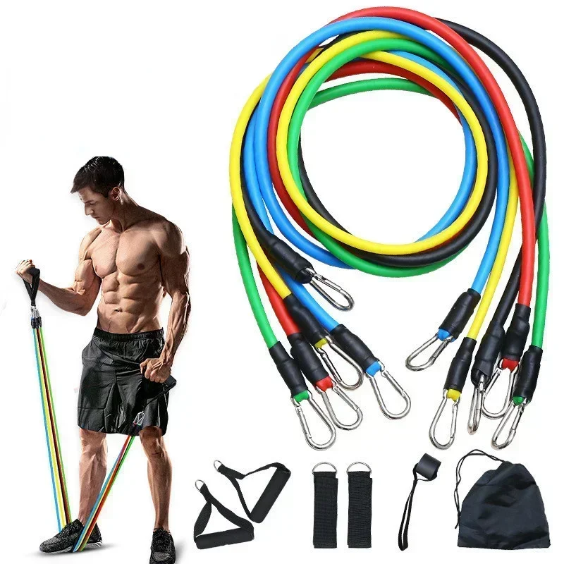 

Fitness Resistance Bands Set Yoga Workout Bands Home Exercise Bands with Door Anchor Handles Ankle Straps Gym Equipment