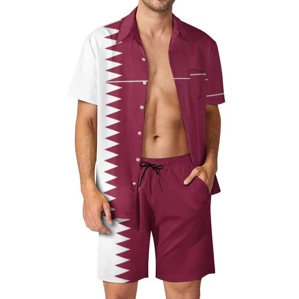 

Мужской пляжный костюм с флагом Катара, 2 предмета, высококачественный уникальный домашний размер США