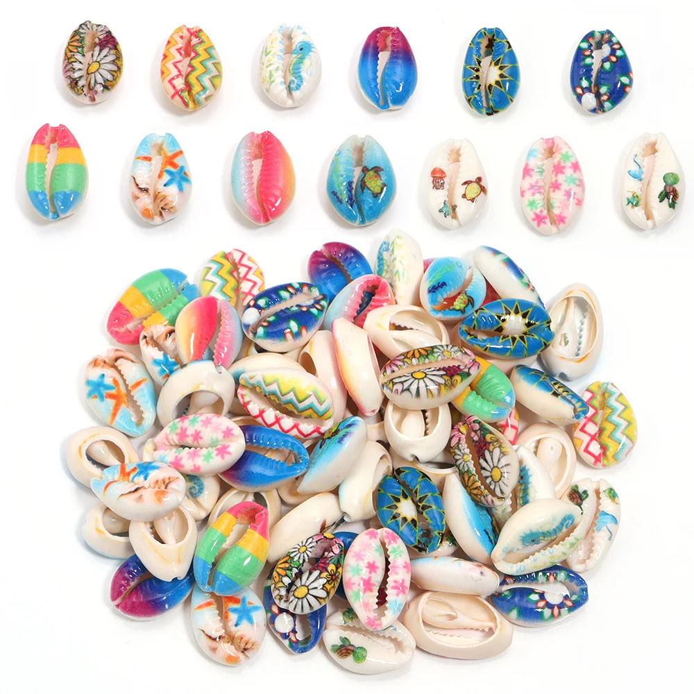 10pcs/lot 13-20mm Multicolor Printing Seashells Cowrie Conch Beads Sea hells Charms For Jewelry Making DIY Crafts Handmade
10pcs/lot 13-20mm Multicolor Printing Seashells Cowrie Conch Beads Sea hells Charms For Jewelry Making DIY Crafts Handmade
