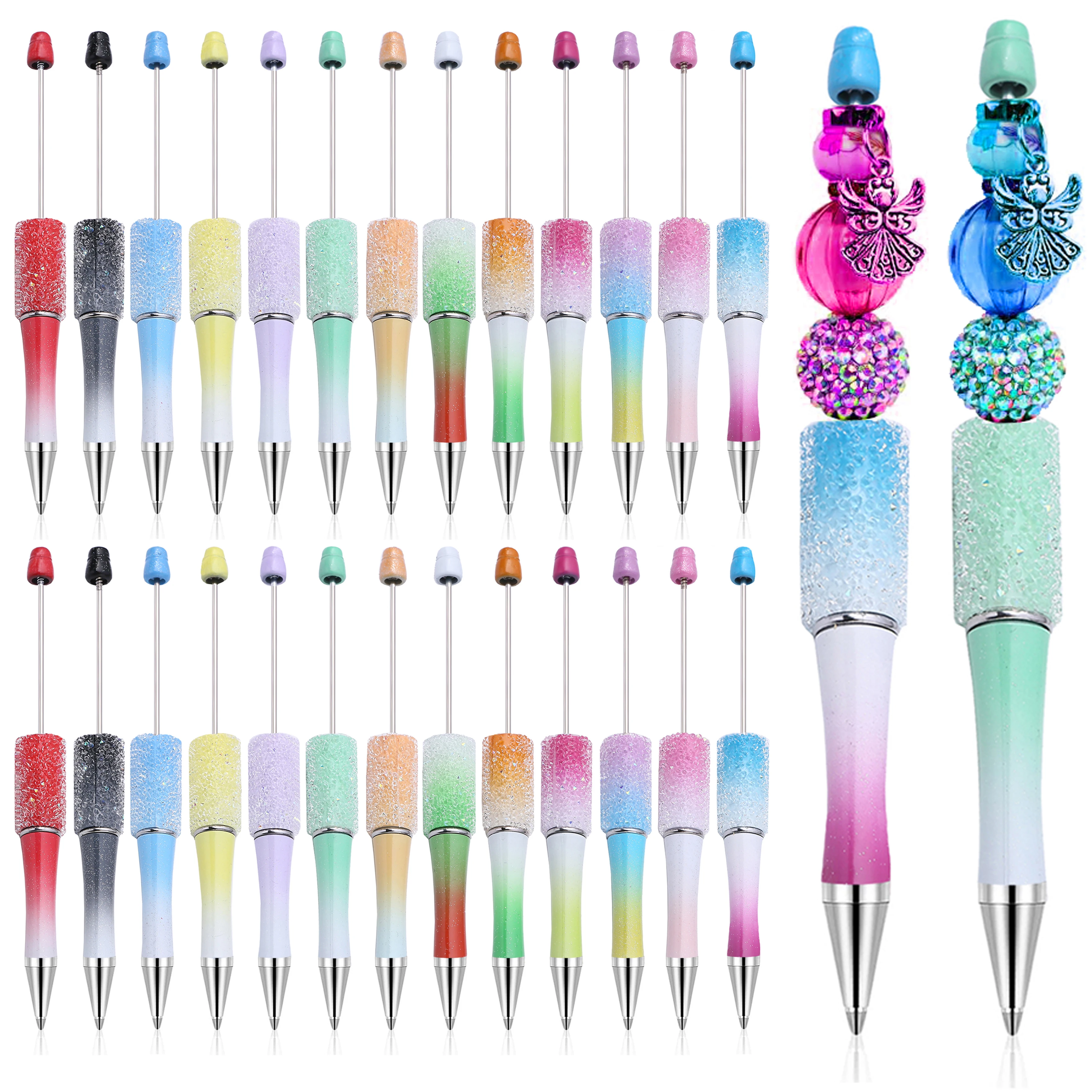 

65Pcs Wholesale Full Star Beaded Pen Creative DIY Handmade Sticker Set Diamond Beaded Ballpoint Pens