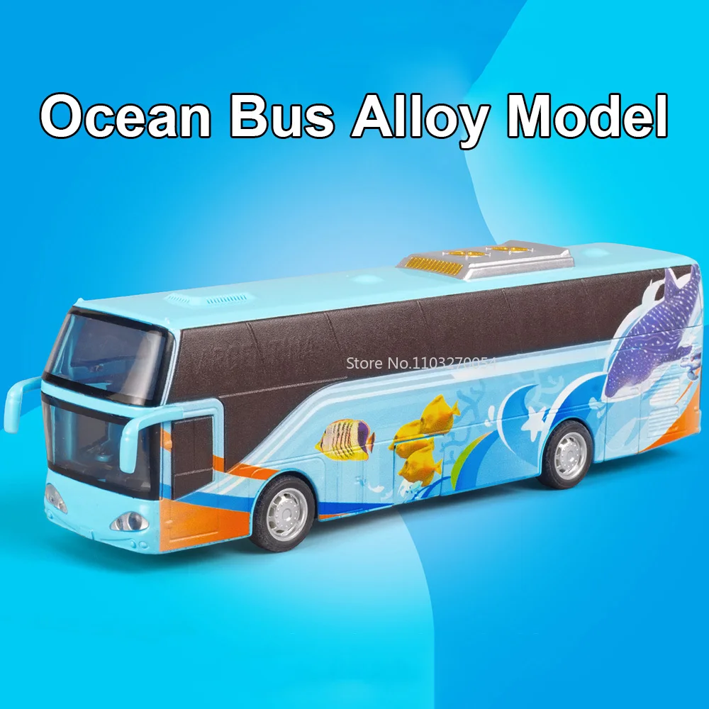 

1/32 Ocean Bus Alloy Model Car Toy With Rear Wheel Pull Back Function 5 Door Opening Design Passenger Transport Vehicle Kids Toy