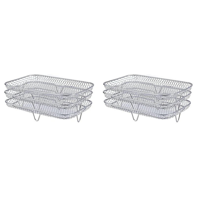 2X Air Fryer Rack For Dual Airfryers, Double Baskets Air Fryers Dehydrator Racks For Ninja Foodi DZ201 DZ100 
2X Air Fryer Rack For Dual Airfryers, Double Baskets Air Fryers Dehydrator Racks For Ninja Foodi DZ201 DZ100