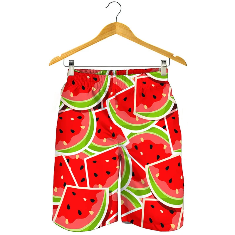 

Aloha Tropical Watermelon 3d Print Beach Shorts For Men Summer Cartoon Fruit Pattern Swim Trunks Quick Dry Surf Board Shorts