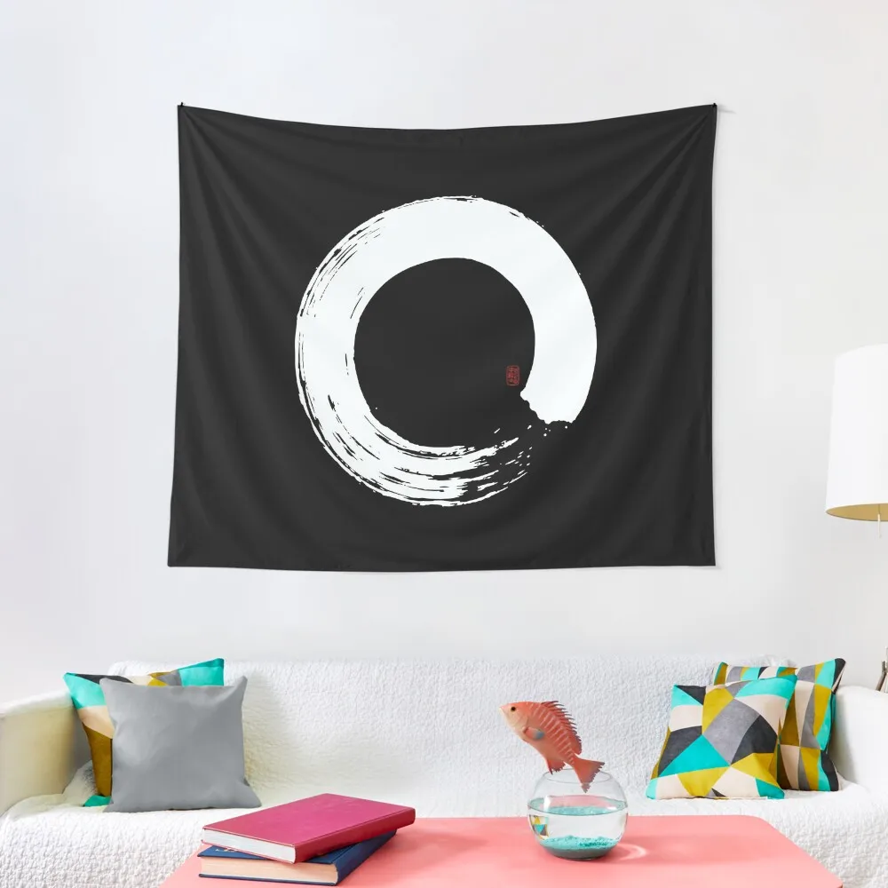 

White Enso Tapestry Tapestrys Decoration For Rooms Wall Deco Aesthetics For Room