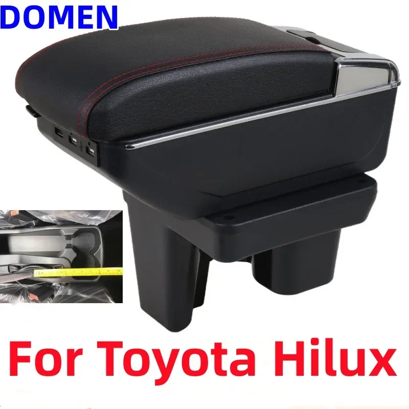 

Armrest Box For Toyota Hilux Retrofit parts Interior Car Armrest Storage Rotatable Retractable USB LED Cup Holder Accessories