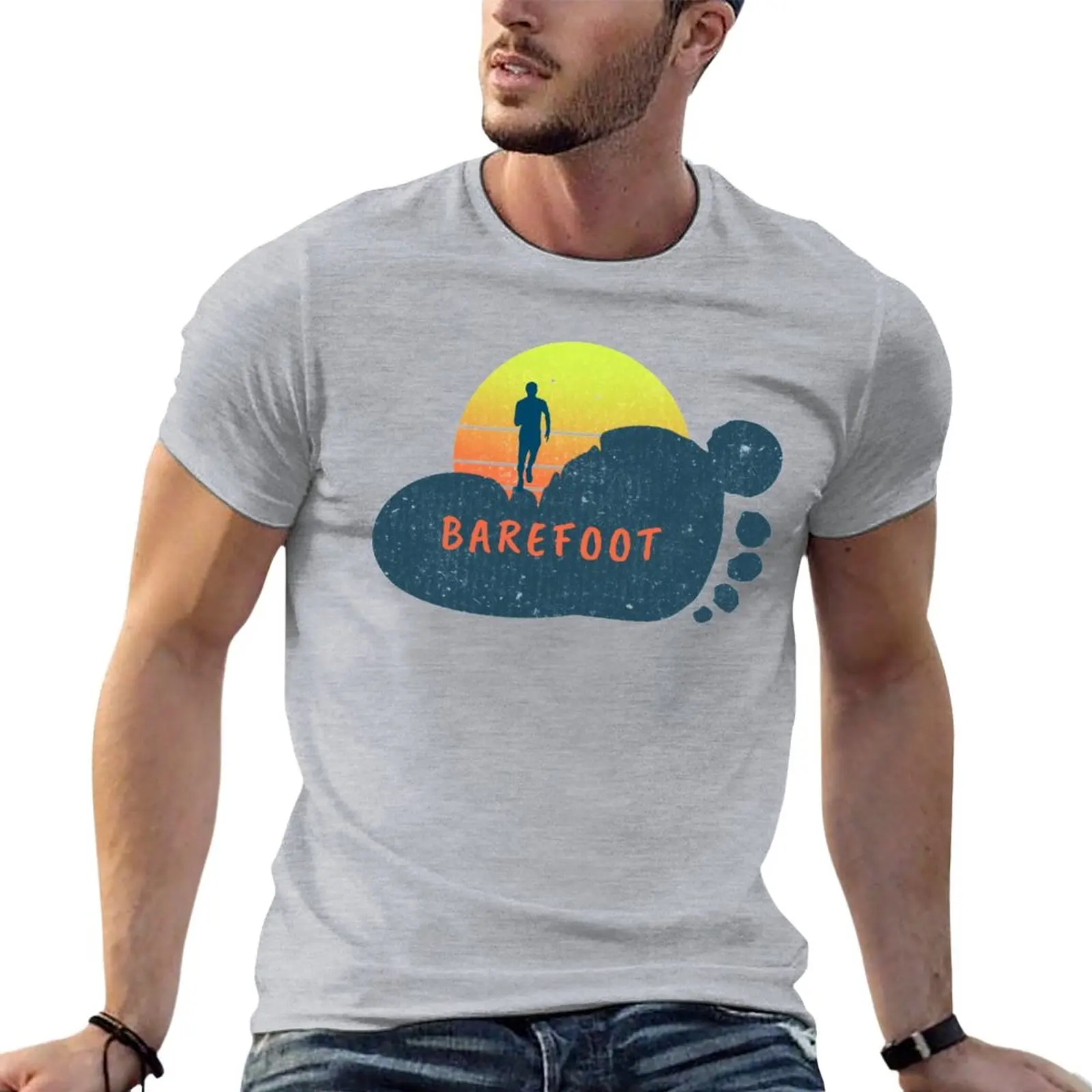 Barefoot walking (footprint). T-Shirt man clothes korean fashion men t shirt
Barefoot walking (footprint). T-Shirt man clothes korean fashion men t shirt