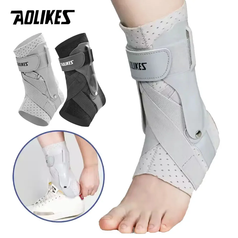 

AOLIKES 1PCS Ankle Brace for Sprained Ankle, Ankle Support Brace with Side Stabilizers for Men & Women, Ankle Splint Stabilizer