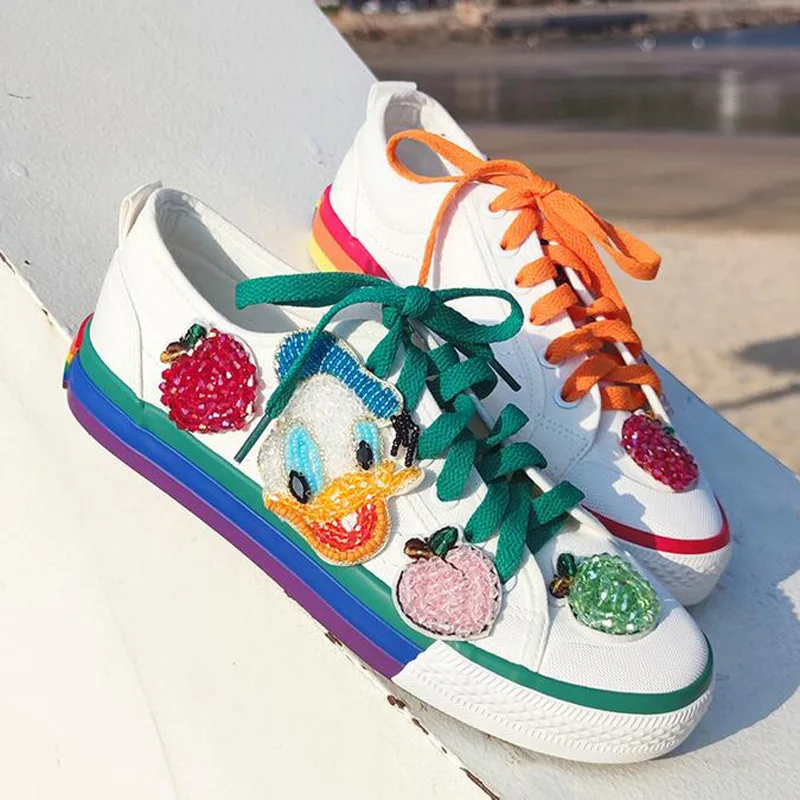 Canvas Casual Flats Student Fashion Rainbow Colors Sneakers Walking Footwear Women's Slip-ons Loafers Schoolgirl Vulcanize Shoes
Canvas Casual Flats Student Fashion Rainbow Colors Sneakers Walking Footwear Women's Slip-ons Loafers Schoolgirl Vulcanize Shoes
