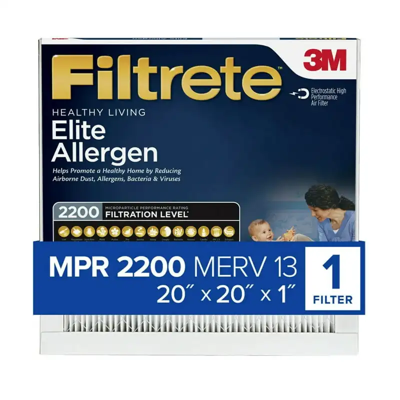 , 20x20x1, MERV 13, Allergen Reduction HVAC Furnace Air Filter, Captures Allergens, Bacteria, Viruses, MPR 2200, 1 Filter Straw
, 20x20x1, MERV 13, Allergen Reduction HVAC Furnace Air Filter, Captures Allergens, Bacteria, Viruses, MPR 2200, 1 Filter Straw