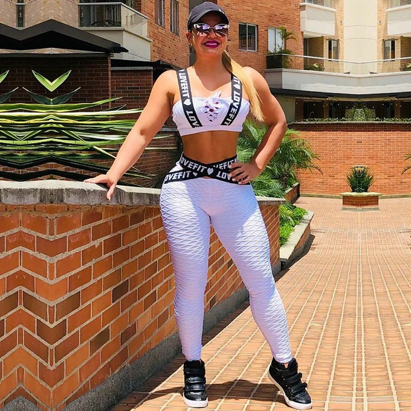 Oshoplive Textured Patchwork Letter Print Bra&Leggings Gym&Sports Suits Simple Fashion Sexy White Sportswear For Women
Oshoplive Textured Patchwork Letter Print Bra&Leggings Gym&Sports Suits Simple Fashion Sexy White Sportswear For Women