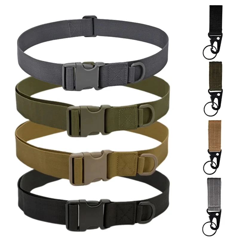 

Army Style Combat Belts Quick Release Tactical Belt Fashion Black Men's Canvas Military Waistband Outdoor Hunting Cycling 125cm