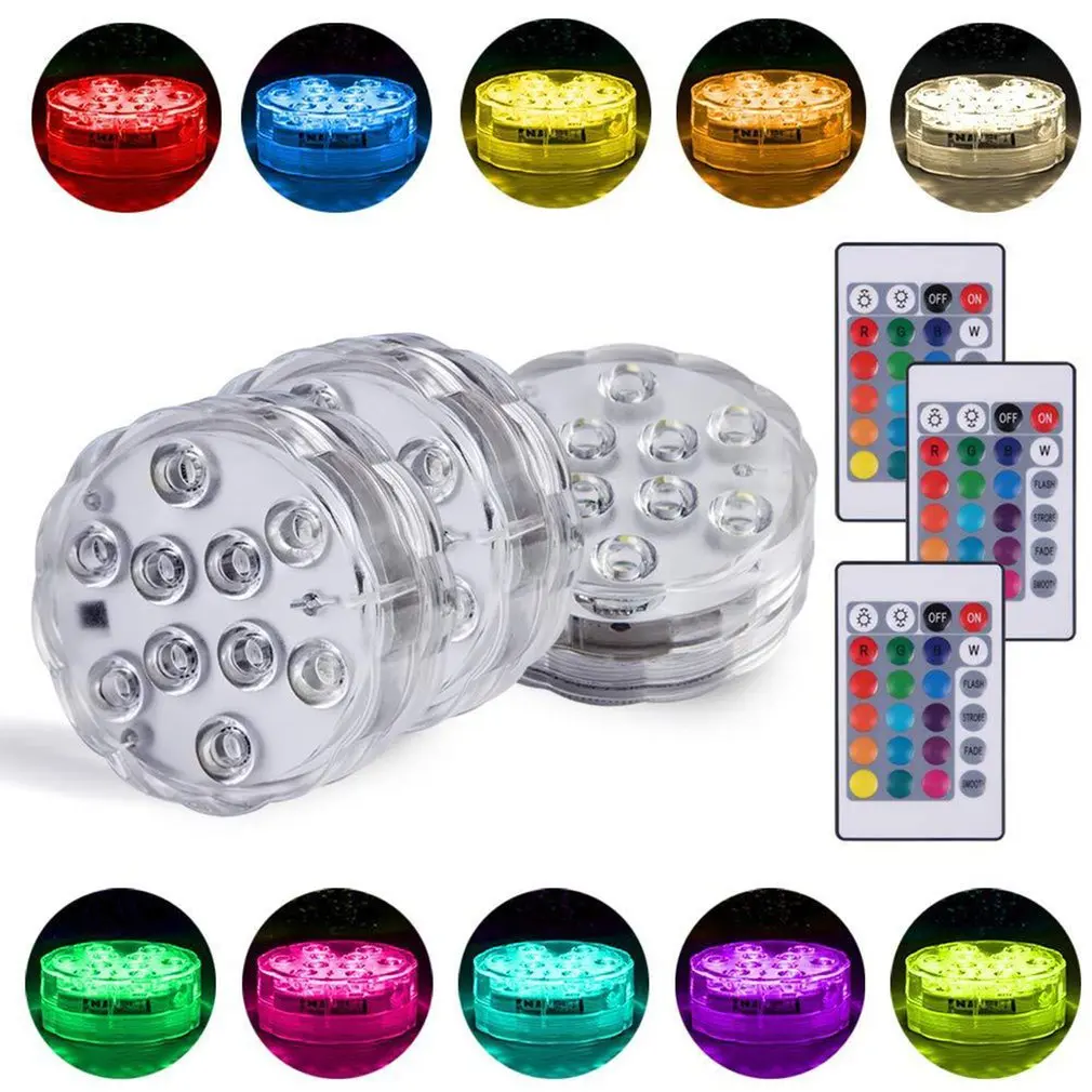 10Leds RGB Submersible Light Underwater Multicolour Changing Night Light Swimming Pool Light for Outdoor Vase Fish Tank Party
10Leds RGB Submersible Light Underwater Multicolour Changing Night Light Swimming Pool Light for Outdoor Vase Fish Tank Party