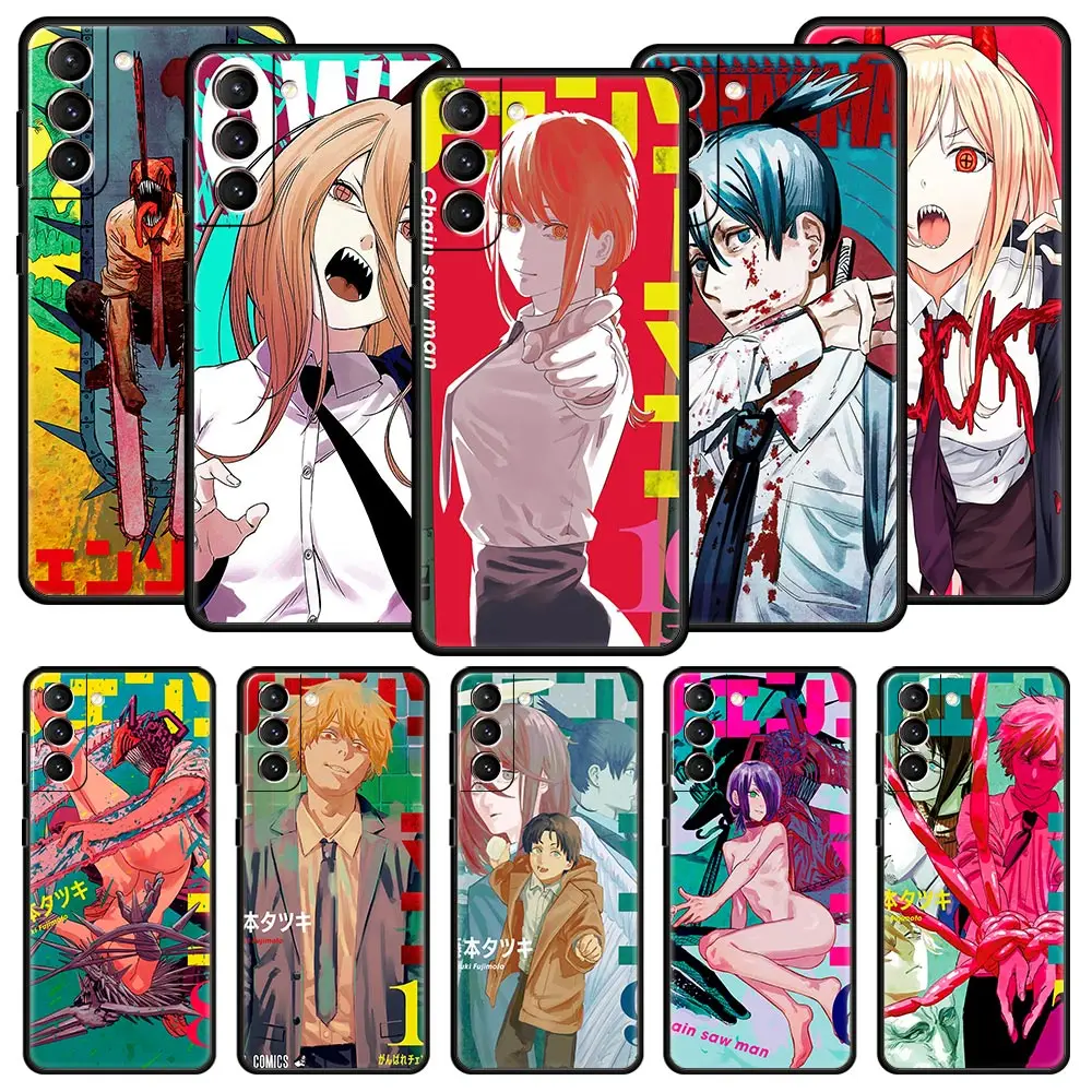 

Anime Chainsaw Man Phone Case For Samsung Galaxy S23 S22 Ultra S20 S21 FE 5G S10 S9 Plus S10E S8 S7 Edge Soft TPU Pattern Cover