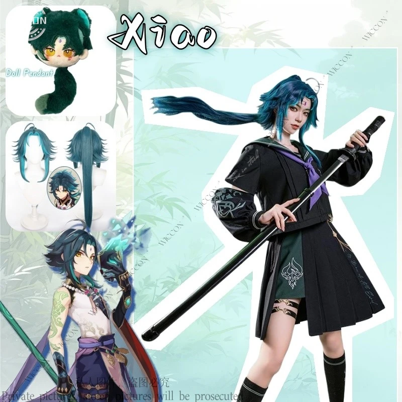 Костюм для косплея Xiao, Униформа JK из игры Genshin Impact, кукла с подвеской на шнурке, костюм для Хэллоуина, искусственный матрос, хранитель якша
Костюм для косплея Xiao, Униформа JK из игры Genshin Impact, кукла с подвеской на шнурке, костюм для Хэллоуина, искусственный матрос, хранитель якша