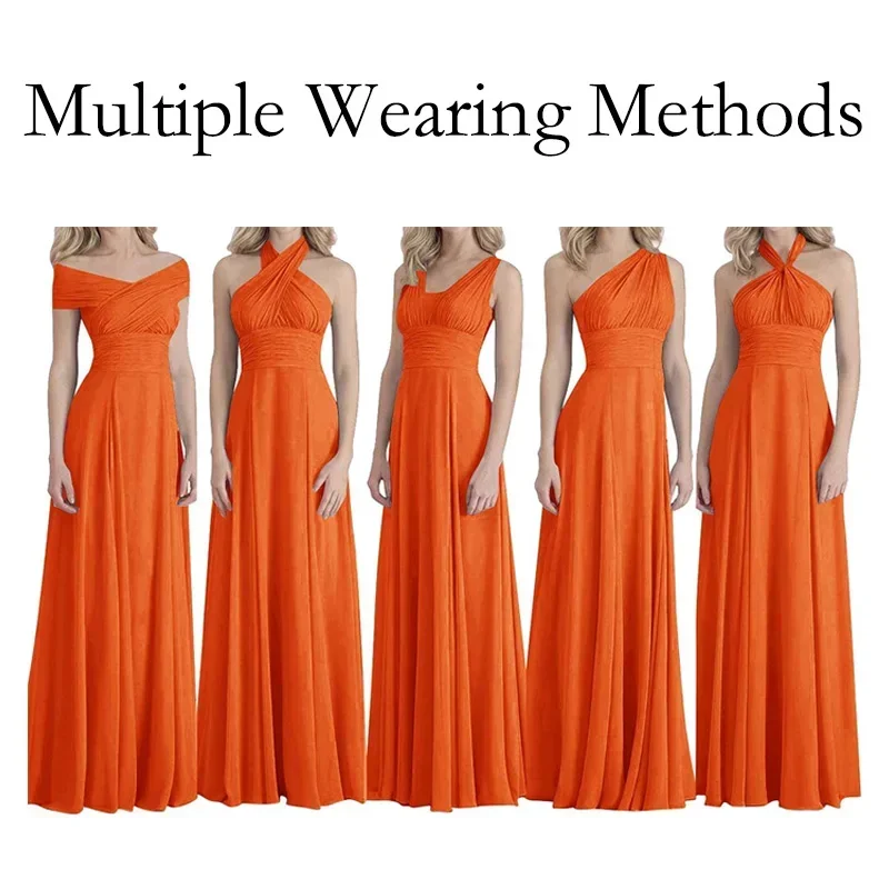 

Simple Solid Elegant Chiffon Multiple Wearing Methods Bridesmaid Dresses High Waist Slim Fit Long Vestidos Sexy Draped Dress