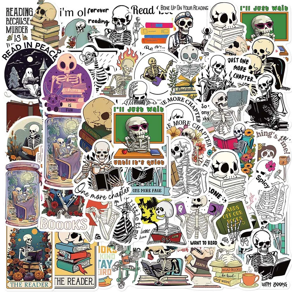 10/50Pcs Funny Skull Reading Books Aesthetic Varied Sticker Pack for Kid Travel Luggage Helmet Laptop Decoration Graffiti Decals
10/50Pcs Funny Skull Reading Books Aesthetic Varied Sticker Pack for Kid Travel Luggage Helmet Laptop Decoration Graffiti Decals