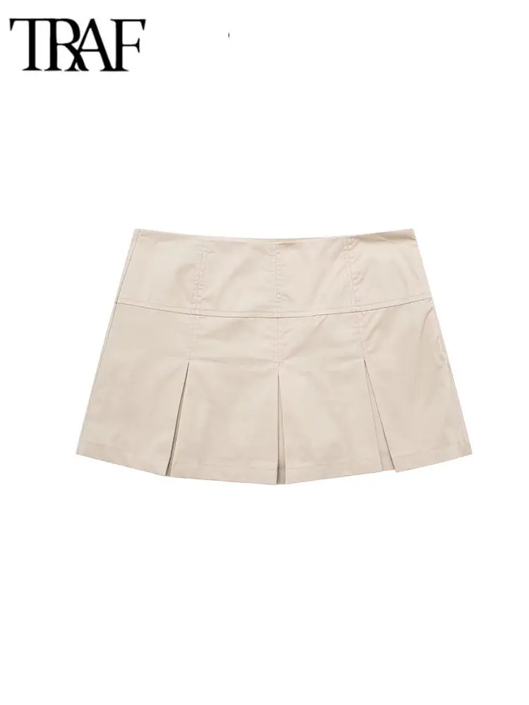 TRAF Women Fashion With Pleated Shorts Skirts Vintage High Waist Side Zipper Female Skort Mujer
TRAF Women Fashion With Pleated Shorts Skirts Vintage High Waist Side Zipper Female Skort Mujer
