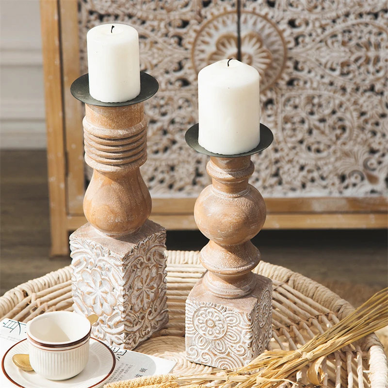 French Retro Aromatherapy Candlesticks Home Living Room Porch Home Decoration Nordic Carved Wooden Candle Holders Wedding Decor
French Retro Aromatherapy Candlesticks Home Living Room Porch Home Decoration Nordic Carved Wooden Candle Holders Wedding Decor