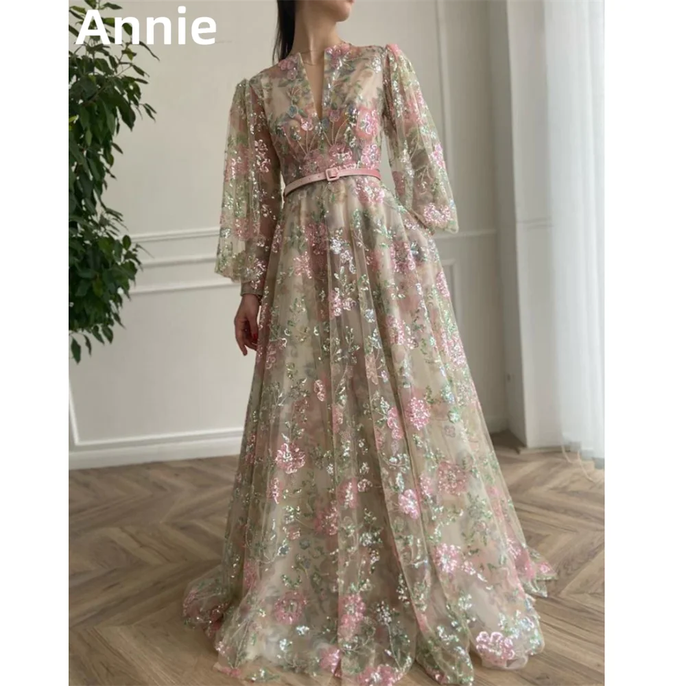 Annie Luxury Embroidered Sequins Prom Dresses Elegant Women's Long Sleeves Dresses 2024فساتين السهرة Glitter Tulle Party Dress
Annie Luxury Embroidered Sequins Prom Dresses Elegant Women's Long Sleeves Dresses 2024فساتين السهرة Glitter Tulle Party Dress