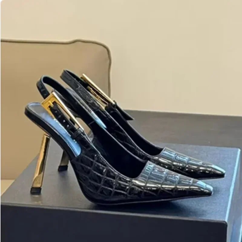 

Новинка 2024, женские туфли из лакированной кожи на высоком каблуке-шпильке с острым носком в европейском и американском стиле