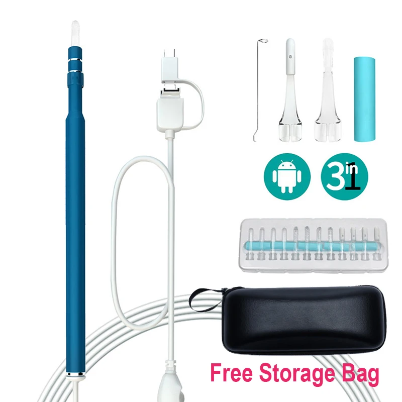 Ear Cleaning Endoscope 3 in1 USB HD Visual Ear Spoon 5.5mm Mini Camera Android PC Ear pick Otoscope Borescope Tool Health Care
Ear Cleaning Endoscope 3 in1 USB HD Visual Ear Spoon 5.5mm Mini Camera Android PC Ear pick Otoscope Borescope Tool Health Care
