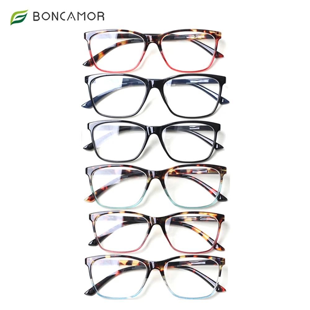 

Boncamor 5 Pack Reading Glasses Blue Light Blocking Spring Hinge Men and Women Computer Goggle Eyewear Decorative Eyeglasses