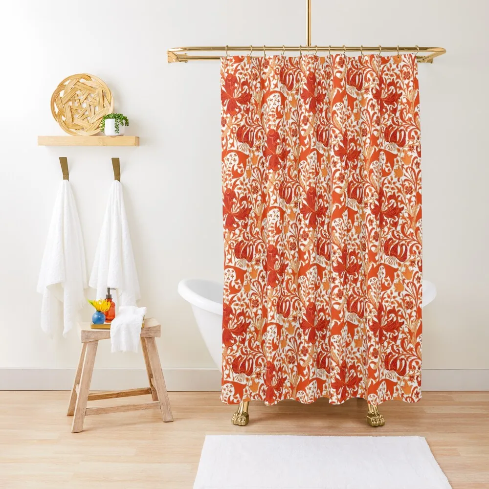 William Morris Iris and Lily, Mandarin Orange Shower Curtain Modern Showers For Bathroom Waterproof Fabric Bathroom Curtain
William Morris Iris and Lily, Mandarin Orange Shower Curtain Modern Showers For Bathroom Waterproof Fabric Bathroom Curtain