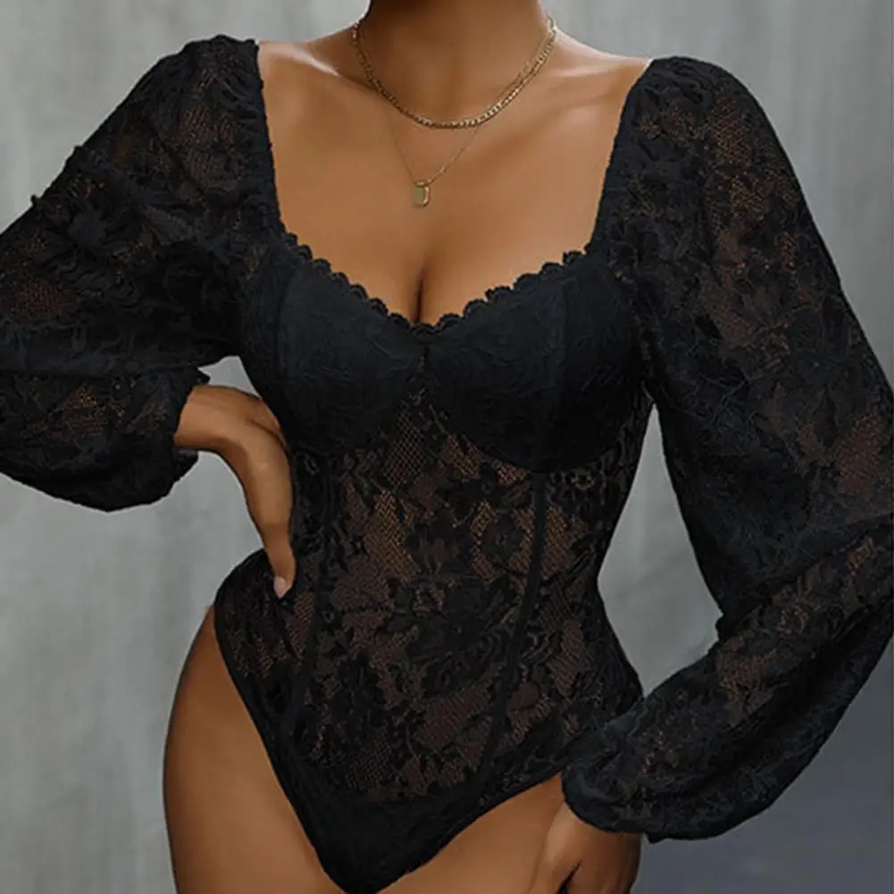 Soft Bodysuit Elegant V Neck Lace Patchwork Romper with Flower Embroidery Hollow Out Design for Women Slim Fit Long Sleeve
Soft Bodysuit Elegant V Neck Lace Patchwork Romper with Flower Embroidery Hollow Out Design for Women Slim Fit Long Sleeve