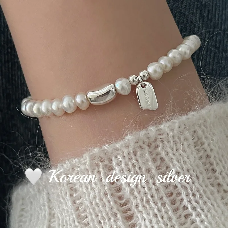 New 925 Silver Geometric Bead Punk Peace of Mind Words Irregular String Bracelet for Woman Girl Fashion Jewelry Gift Dropship
New 925 Silver Geometric Bead Punk Peace of Mind Words Irregular String Bracelet for Woman Girl Fashion Jewelry Gift Dropship