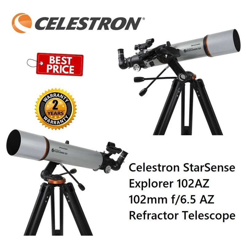 Celestron StarSense Explorer DX 102AZ 102mm F/6.5 AZ Refractor Telescope Smartphone App-Enabled For Star Navigation #22460
Celestron StarSense Explorer DX 102AZ 102mm F/6.5 AZ Refractor Telescope Smartphone App-Enabled For Star Navigation #22460