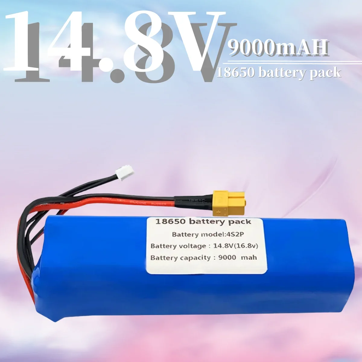 For 14.8V 9000mAh 4S2P High Capacity 16.8V Li-ion Battery UAV Rechargeable for Various RC Airplane Drone Quadrotor XH2.54-5P XT6
For 14.8V 9000mAh 4S2P High Capacity 16.8V Li-ion Battery UAV Rechargeable for Various RC Airplane Drone Quadrotor XH2.54-5P XT6