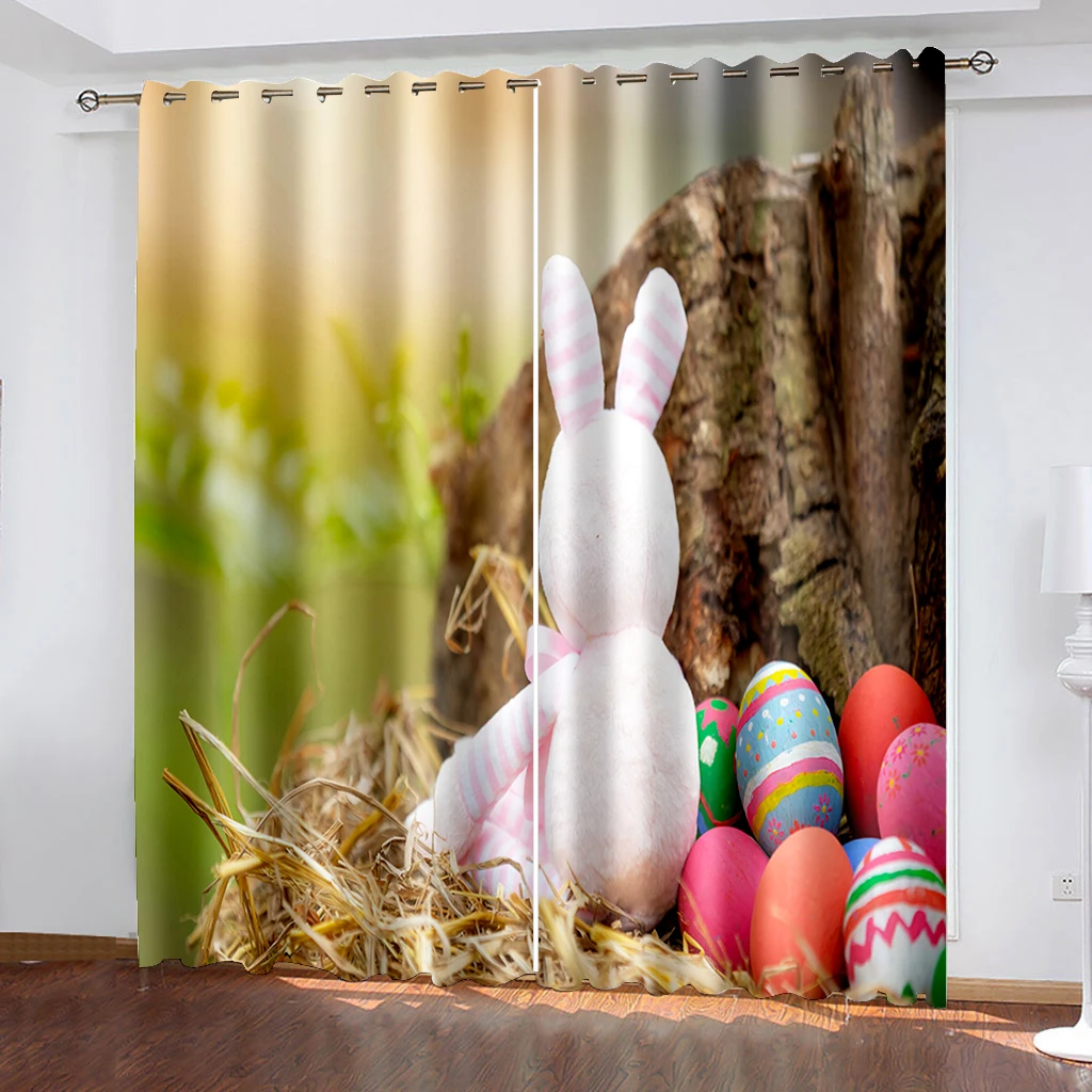 Easter Printed Rod Pocket Curtains, Bunny Colorful Egg Pattern, Holiday Decoration Curtains For Living Room Bedroom Office 2pcs
Easter Printed Rod Pocket Curtains, Bunny Colorful Egg Pattern, Holiday Decoration Curtains For Living Room Bedroom Office 2pcs