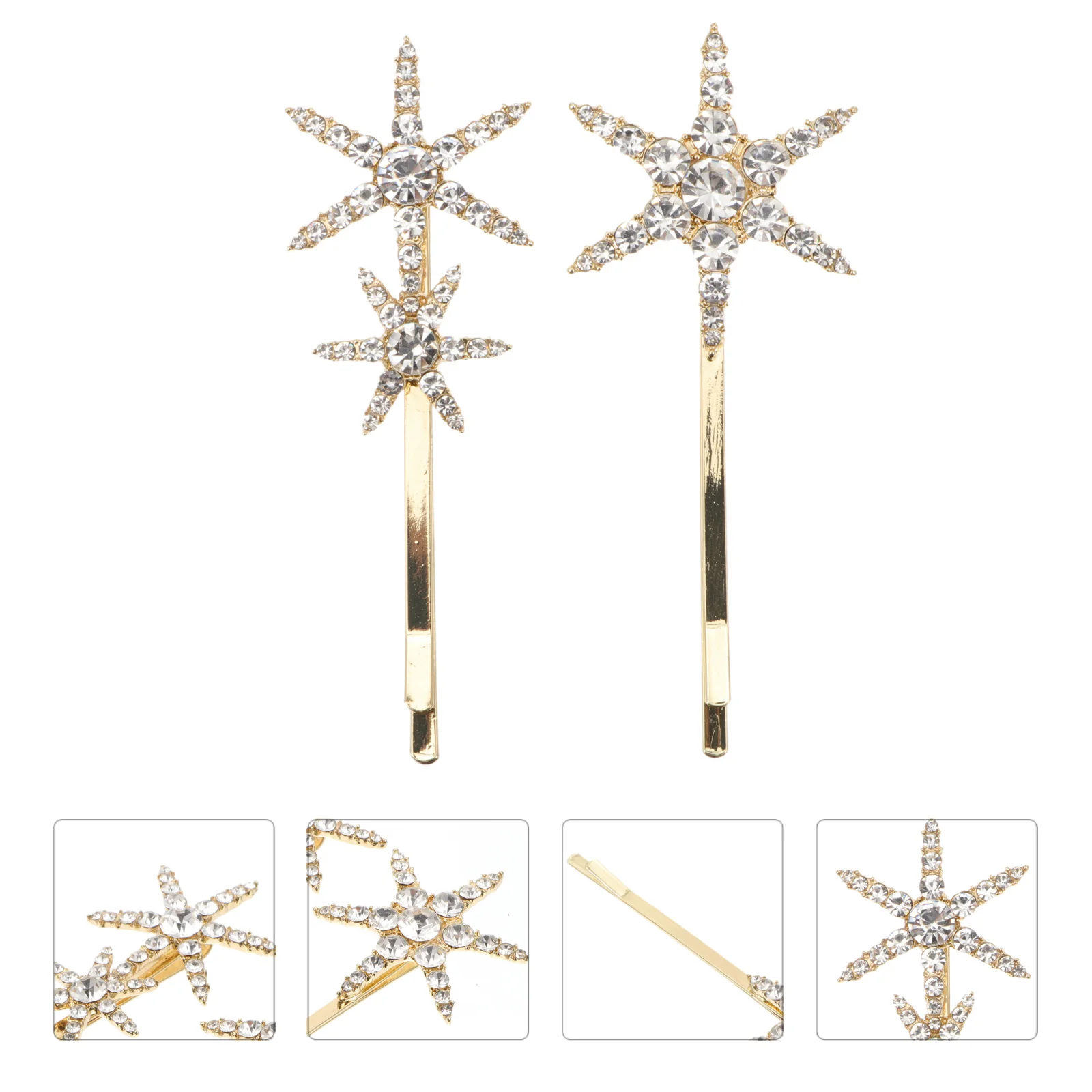 2Pcs Glitter Rhinestones Decorative Star Hair Clips Hairpin Barrettes for Women
2Pcs Glitter Rhinestones Decorative Star Hair Clips Hairpin Barrettes for Women