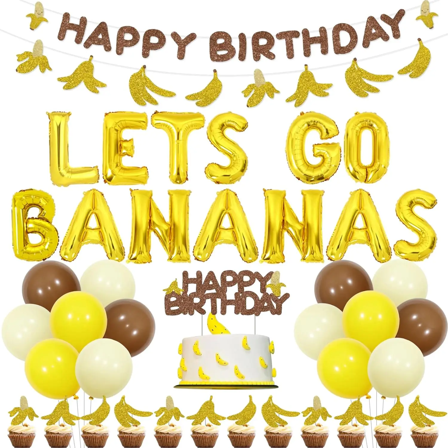 Banana Birthday Decor Lets Go Bananas Balloons Happy Birthday Banner Cake Cupcake Toppers for Kids Boy Girl Fruit Birthday
Banana Birthday Decor Lets Go Bananas Balloons Happy Birthday Banner Cake Cupcake Toppers for Kids Boy Girl Fruit Birthday