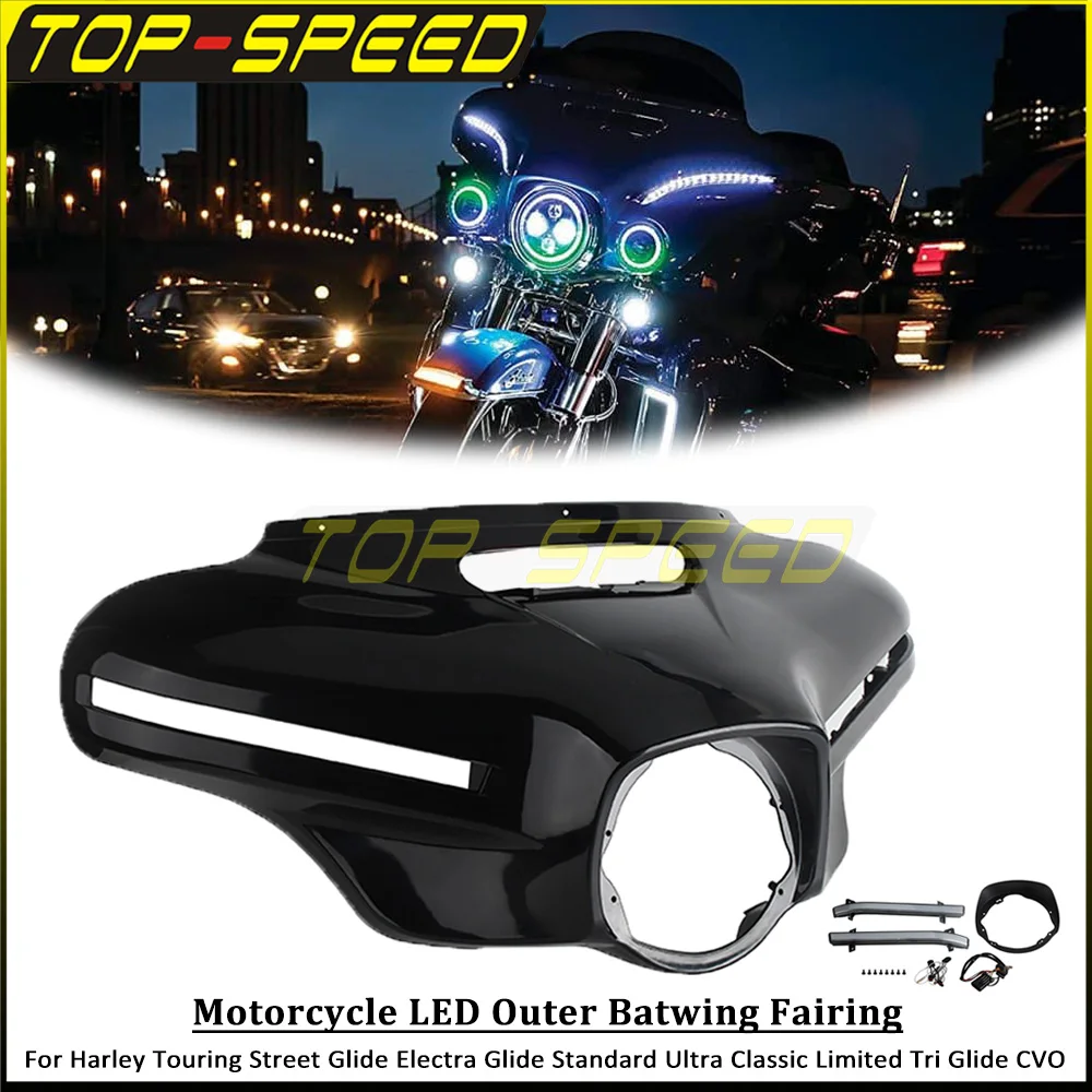 For Electra Glide Street Glide Ultra Classic Limited FLHTCU CVO FLH Motorcycle LED Front Outer Batwing Fairing Turn Signal Light
For Electra Glide Street Glide Ultra Classic Limited FLHTCU CVO FLH Motorcycle LED Front Outer Batwing Fairing Turn Signal Light