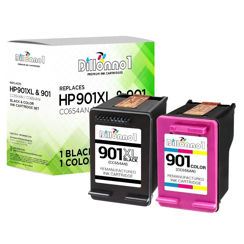 2-pk For HP901 XL CC654A CC656A Ink Combo For Officejet J4624 J4660 J4680 Series
2-pk For HP901 XL CC654A CC656A Ink Combo For Officejet J4624 J4660 J4680 Series