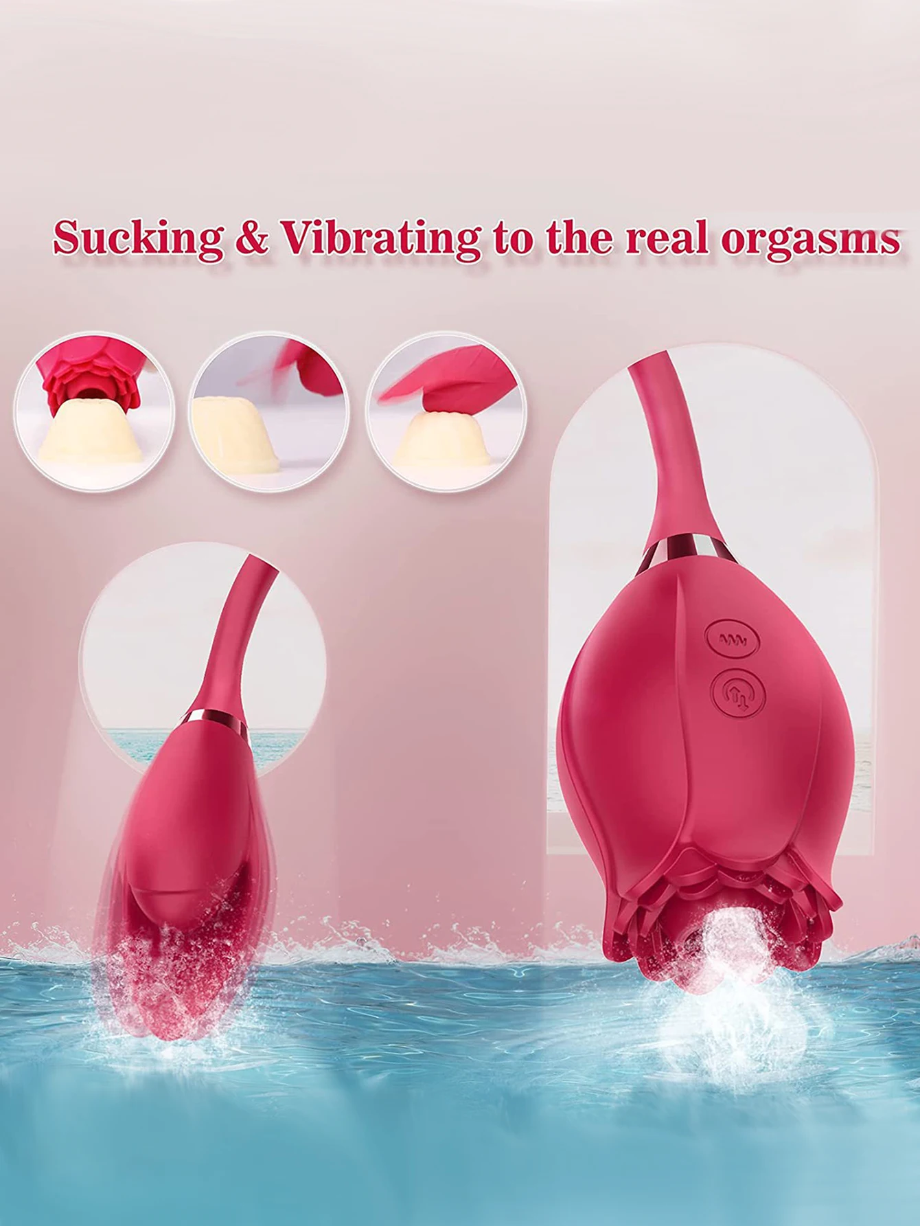 Rose Toy Sucking Licking Vibrator Female Clitoris Nipple Stimulator Vagina Massager Telescopic G-Spot Vibrating Egg for Women Ad Rose Toy Sucking Licking Vibrator Female Clitoris Nipple Stimulator Vagina Massager Telescopic G-Spot Vibrating Egg for Women Ad