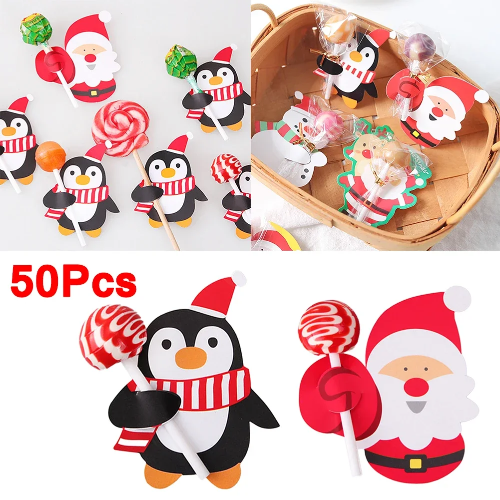 

Рождественские идентификационные карты, мультяшный Санта-Клаус, пингвин, снеговик, детские конфеты, Упаковка для подарков, украшение для нового года