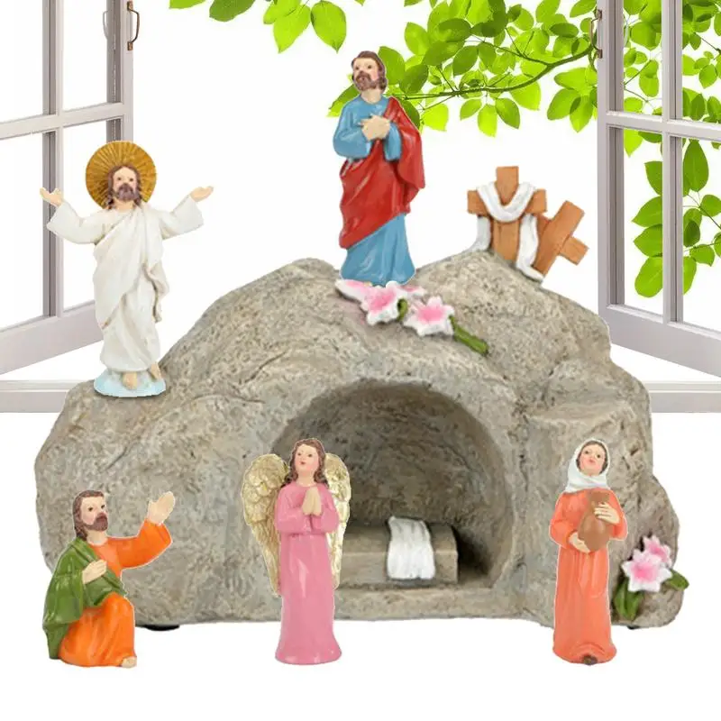 Фигурки и статуи Иисуса, набор религиозных статуй Иисуса, гробница, коллекционные фигурки, настольные украшения, смола на день Вознесения 6 шт.
Фигурки и статуи Иисуса, набор религиозных статуй Иисуса, гробница, коллекционные фигурки, настольные украшения, смола на день Вознесения 6 шт.